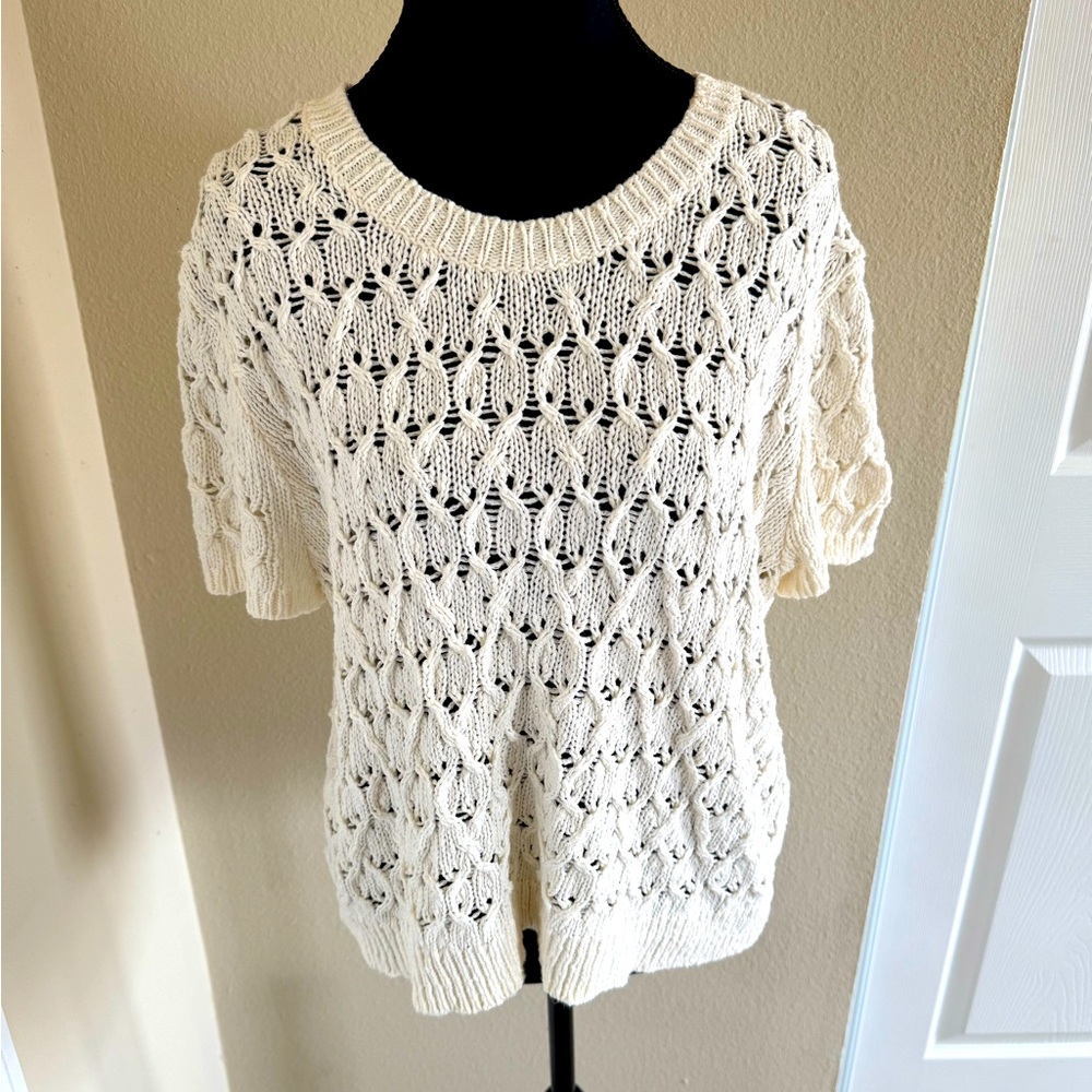 Madewell crotchet knit sweater top - small